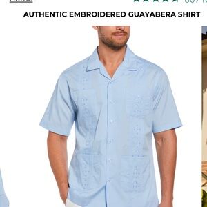 Cubavera Light Blue Guayabera Shirt - small